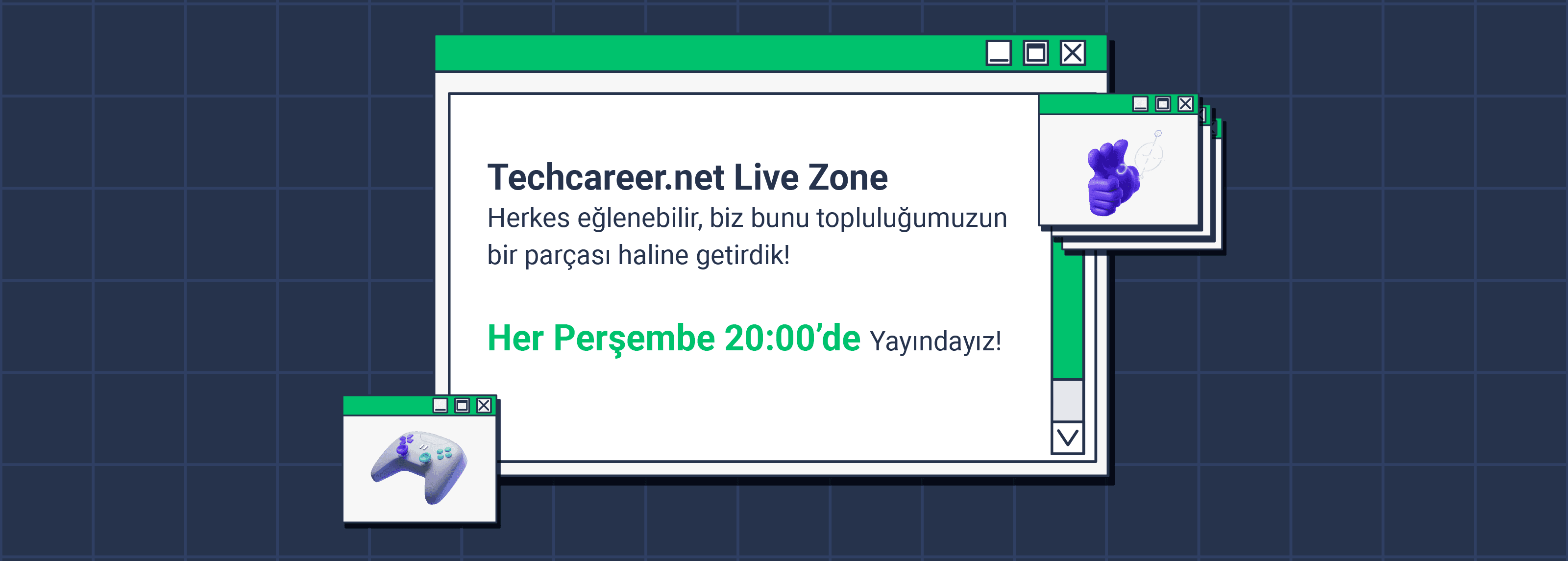 Techcareer.net Live Zone
Herkes eğlenebilir, biz bunu topluluğumuzun bir parçası haline getirdik! Her Perşembe 20:00’de Yayındayız.