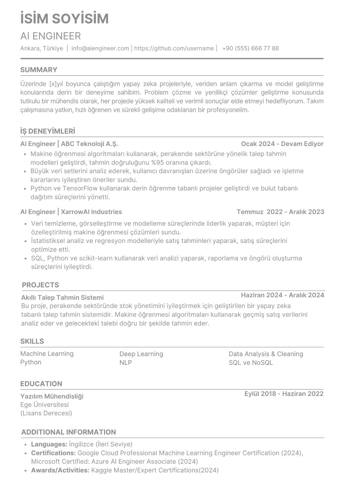 AI Engineer CV
